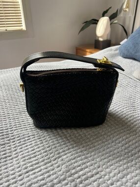 CAHRES & HEKA Black Evening Bag with Gold Hardware